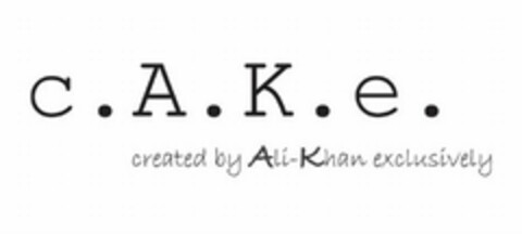 C.A.K.E. CREATED BY ALI-KHAN EXCLUSIVELY Logo (USPTO, 10.06.2011)