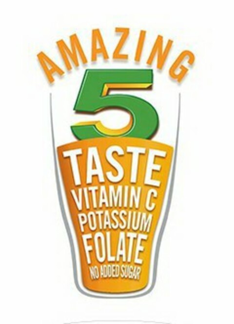 AMAZING 5 TASTE VITAMIN C POTASSIUM FOLATE NO ADDED SUGAR Logo (USPTO, 21.05.2015)