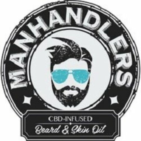 MANHANDLERS CBD-INFUSED BEARD & SKIN OIL Logo (USPTO, 12.08.2019)