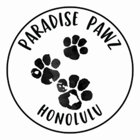 PARADISE PAWZ HONOLULU Logo (USPTO, 05.03.2020)