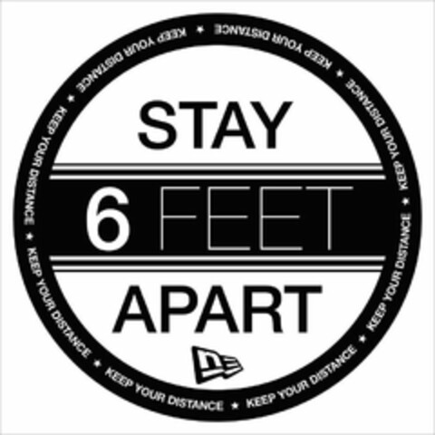 STAY 6 FEET APART NE KEEP YOUR DISTANCE  KEEP YOUR DISTANCE  KEEP YOUR DISTANCE  KEEP YOUR DISTANCE  KEEP YOUR DISTANCE  KEEP YOUR DISTANCE  KEEP YOUR DISTANCE  KEEP YOUR DISTANCE Logo (USPTO, 07/10/2020)