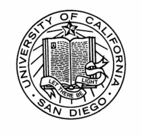 UNIVERSITY OF CALIFORNIA · SAN DIEGO · LET THERE BE LIGHT Logo (USPTO, 10.03.2009)