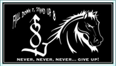 FALL DOWN 7, STAND UP. 8 NEVER, NEVER, NEVER... GIVE UP! 8 Logo (USPTO, 17.07.2014)