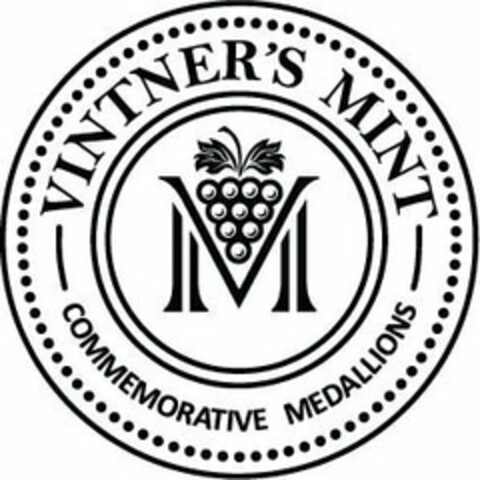 VINTNER'S MINT COMMEMORATIVE MEDALLIONS MV Logo (USPTO, 13.06.2015)