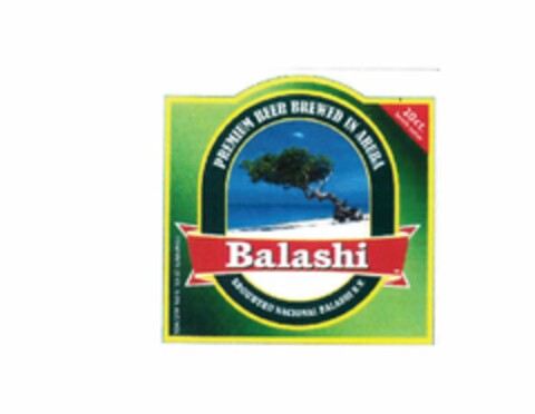 BALASHI PREMIUM BEER BREWED IN ARUBA BROUWERIJ NACIONAL BALASHI N.V. Logo (USPTO, 22.07.2015)