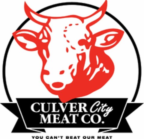 CULVER CITY MEAT CO. YOU CAN'T BEAT OUR MEAT Logo (USPTO, 09/10/2009)