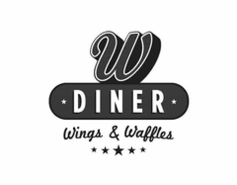 W DINER WINGS & WAFFLES Logo (USPTO, 12.05.2014)