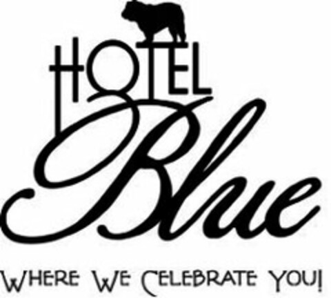 HOTEL BLUE WHERE WE CELEBRATE YOU! Logo (USPTO, 06/30/2014)