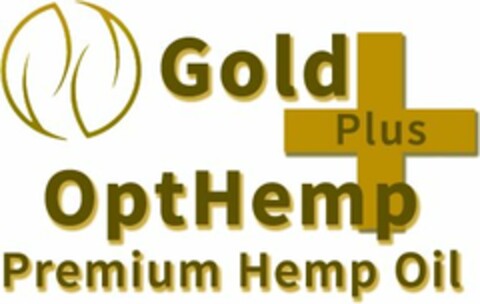 GOLD, PLUS, OPTHEMP, PREMIUM HEMP OIL Logo (USPTO, 30.06.2017)