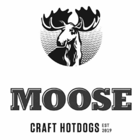 MOOSE CRAFT HOTDOGS EST 2019 Logo (USPTO, 20.09.2019)