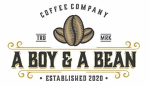 A BOY & A BEAN COFFEE COMPANY · ESTABLISHED 2020 · TRD MRK Logo (USPTO, 06/30/2020)