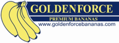 GOLDENFORCE PREMIUM BANANAS WWW.GOLDENFORCEBANANAS.COM Logo (USPTO, 14.03.2011)