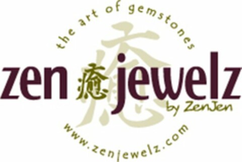 ZEN JEWELZ BY ZENJEN WWW.ZENJEWELZ.COM THE ART OF GEMSTONES Logo (USPTO, 05/06/2011)