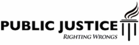 PUBLIC JUSTICE RIGHTING WRONGS Logo (USPTO, 18.10.2011)