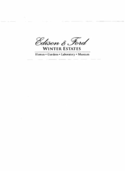 EDISON & FORD WINTER ESTATES HOMES · GARDENS · LABORATORY · MUSEUM Logo (USPTO, 09/11/2013)