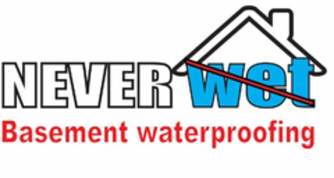 NEVER WET BASEMENT WATERPROOFING Logo (USPTO, 08/25/2014)