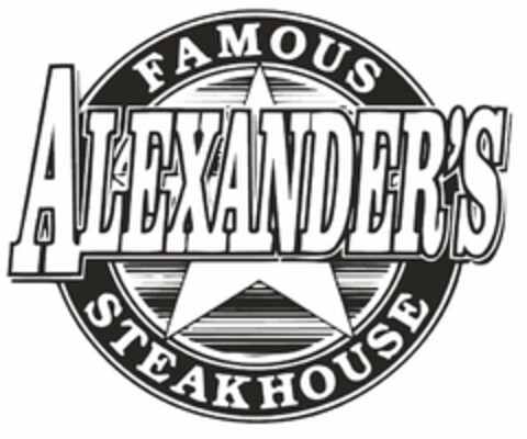 ALEXANDER'S FAMOUS STEAKHOUSE Logo (USPTO, 06/18/2015)