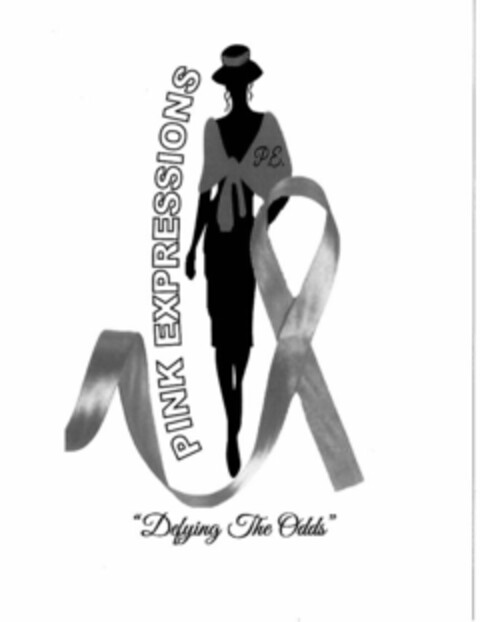 PINK EXPRESSIONS "DEFYING THE ODDS" P.E. Logo (USPTO, 09.03.2016)