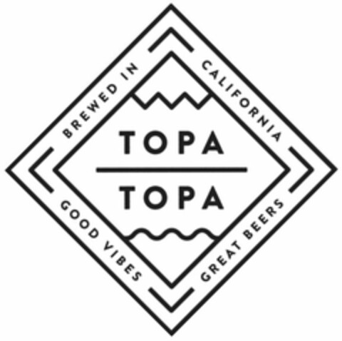 TOPA TOPA BREWED IN CALIFORNIA GOOD VIBES GREAT BEERS Logo (USPTO, 04/21/2016)