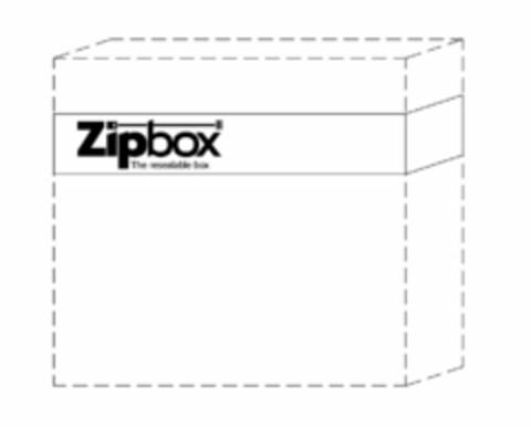 ZIPBOX THE RESEALABLE BOX Logo (USPTO, 17.08.2010)