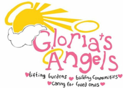 GLORIA'S ANGELS LIFTING BURDENS BUILDING COMMUNITIES CARING FOR LOVED ONES Logo (USPTO, 08.10.2009)