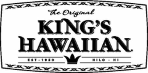 THE ORIGINAL KING'S HAWAIIAN EST 1950 HILO HI Logo (USPTO, 07/11/2011)