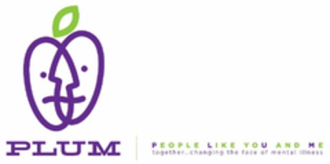 PLUM PEOPLE LIKE YOU AND ME TOGETHER...CHANGING THE FACE OF MENTAL ILLNESS Logo (USPTO, 08.12.2011)