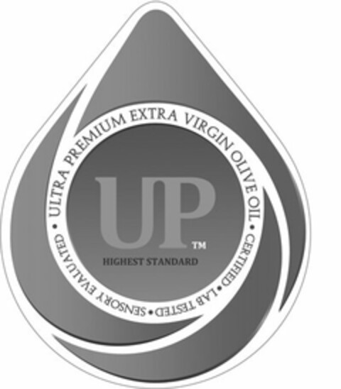 UP ULTRA PREMIUM EXTRA VIRGIN OLIVE OILCERTIFIED LAB TESTED SENSORY EVALUATED HIGHEST STANDARD Logo (USPTO, 07/03/2012)