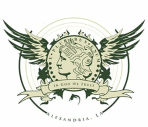 E PLURIBUS UNUM IN GOD WE TRUST ALEXANDRIA, LA Logo (USPTO, 17.12.2013)