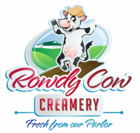 ROWDY COW CREAMERY FRESH FROM OUR PARLOR Logo (USPTO, 25.02.2015)