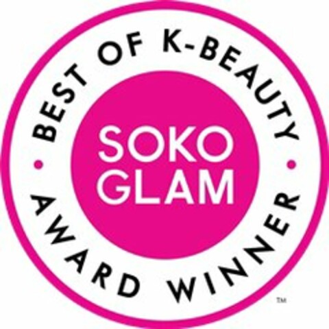 SOKO GLAM BEST OF K-BEAUTY AWARD WINNER Logo (USPTO, 08.09.2017)