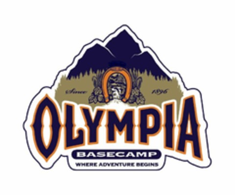 OLYMPIA BASECAMP WHERE ADVENTURE BEGINS GOOD LUCK SINCE 1896 Logo (USPTO, 09/10/2012)