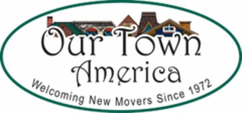 OUR TOWN AMERICA WELCOMING NEW MOVERS SINCE 1972 Logo (USPTO, 31.03.2014)