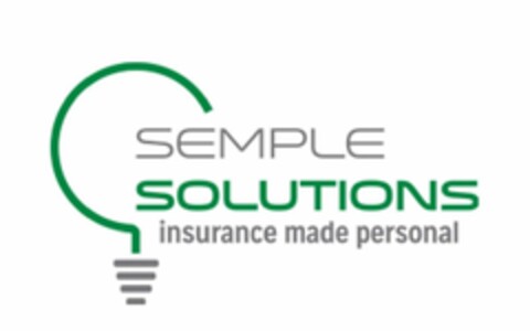 SEMPLE SOLUTIONS INSURANCE MADE PERSONAL Logo (USPTO, 14.11.2016)