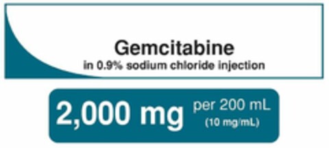 GEMCITABINE IN 0.9% SODIUM CHLORIDE INJECTION 2,000 MG PER 200 ML (10 MG/ML) Logo (USPTO, 09/20/2018)