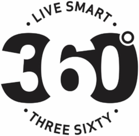 · LIVE SMART · 360° · THREE SIXTY · Logo (USPTO, 16.07.2012)