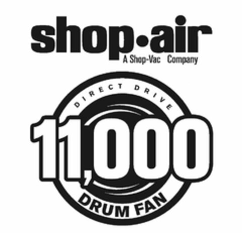 SHOP·AIR A SHOP-VAC COMPANY DIRECT DRIVE 11,000 DRUM FAN Logo (USPTO, 03/07/2016)