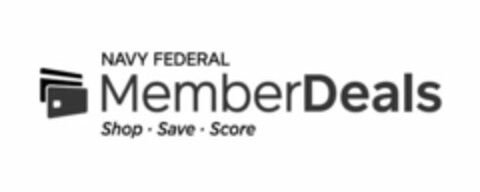 NAVY FEDERAL MEMBERDEALS SHOP · SAVE · SCORE Logo (USPTO, 11.06.2018)