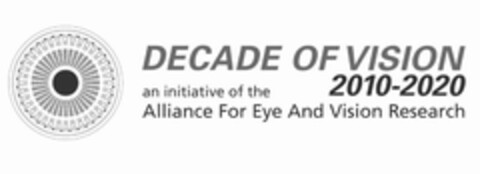DECADE OF VISION 2010-2020 AN INITIATIVE OF THE ALLIANCE FOR EYE AND VISION RESEARCH Logo (USPTO, 13.04.2010)