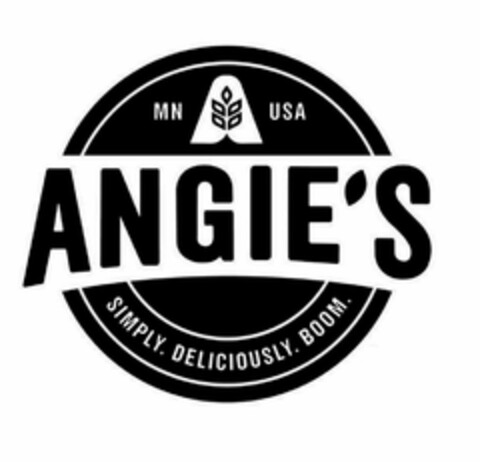 MN USA ANGIE'S SIMPLY. DELICIOUSLY. BOOM. Logo (USPTO, 31.10.2016)