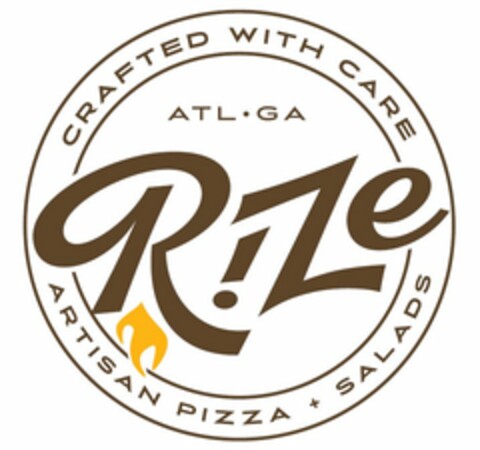 CRAFTED WITH CARE ATL · GA R!ZE ARTISAN PIZZA + SALADS Logo (USPTO, 22.03.2017)