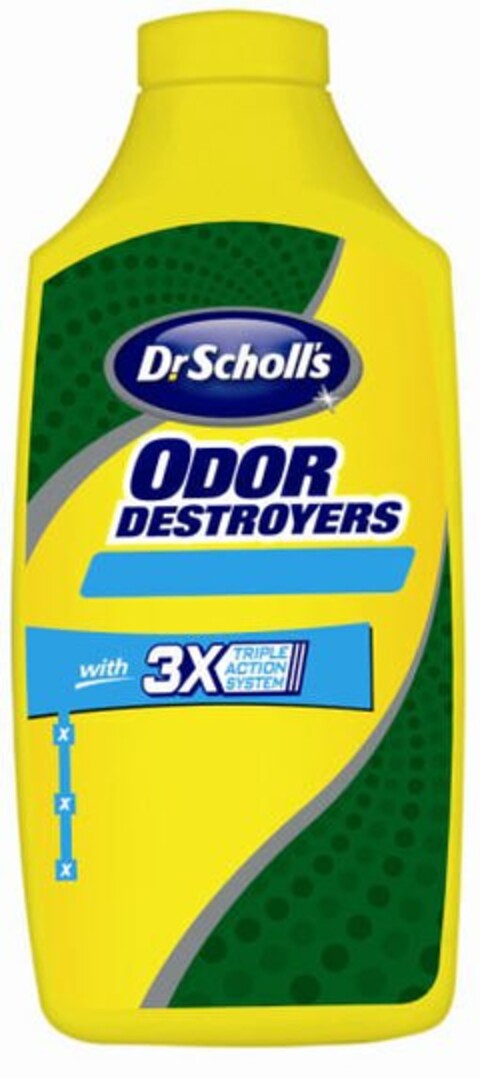 DR. SCHOLL'S ODOR DESTROYERS WITH 3X TRIPLE ACTION SYSTEM X X X Logo (USPTO, 24.04.2009)