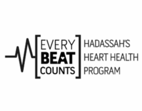 EVERY BEAT COUNTS HADASSAH'S HEART HEALTH PROGRAM Logo (USPTO, 10/02/2014)