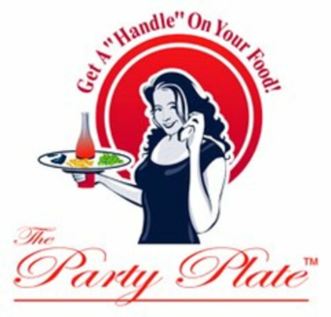 GET A "HANDLE" ON YOUR FOOD! THE PARTY PLATE Logo (USPTO, 07/07/2015)