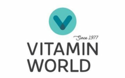 V SINCE 1977 VITAMIN WORLD Logo (USPTO, 08/09/2019)