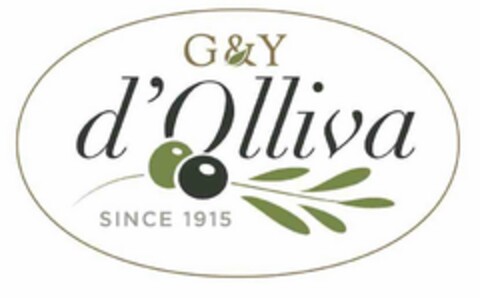 G & Y D'OLLIVA SINCE 1915 Logo (USPTO, 01/09/2020)