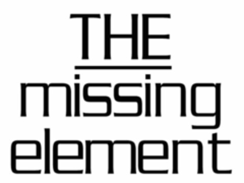 THE MISSING ELEMENT Logo (USPTO, 11.03.2012)