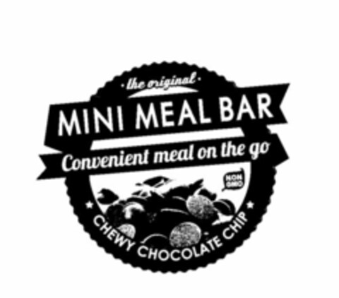 ·THE ORIGINAL· MINI MEAL BAR CONVENIENT MEAL ON THE GO NON GMO CHEWY CHOCOLATE CHIP Logo (USPTO, 07.12.2012)