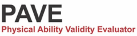 PAVE PHYSICAL ABILITY VALIDITY EVALUATOR Logo (USPTO, 29.03.2018)