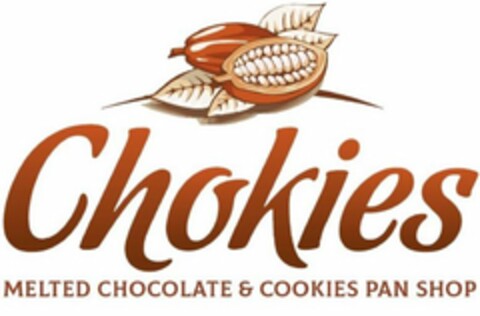 CHOKIES MELTED CHOCOLATE & COOKIES PAN SHOP Logo (USPTO, 03.04.2019)